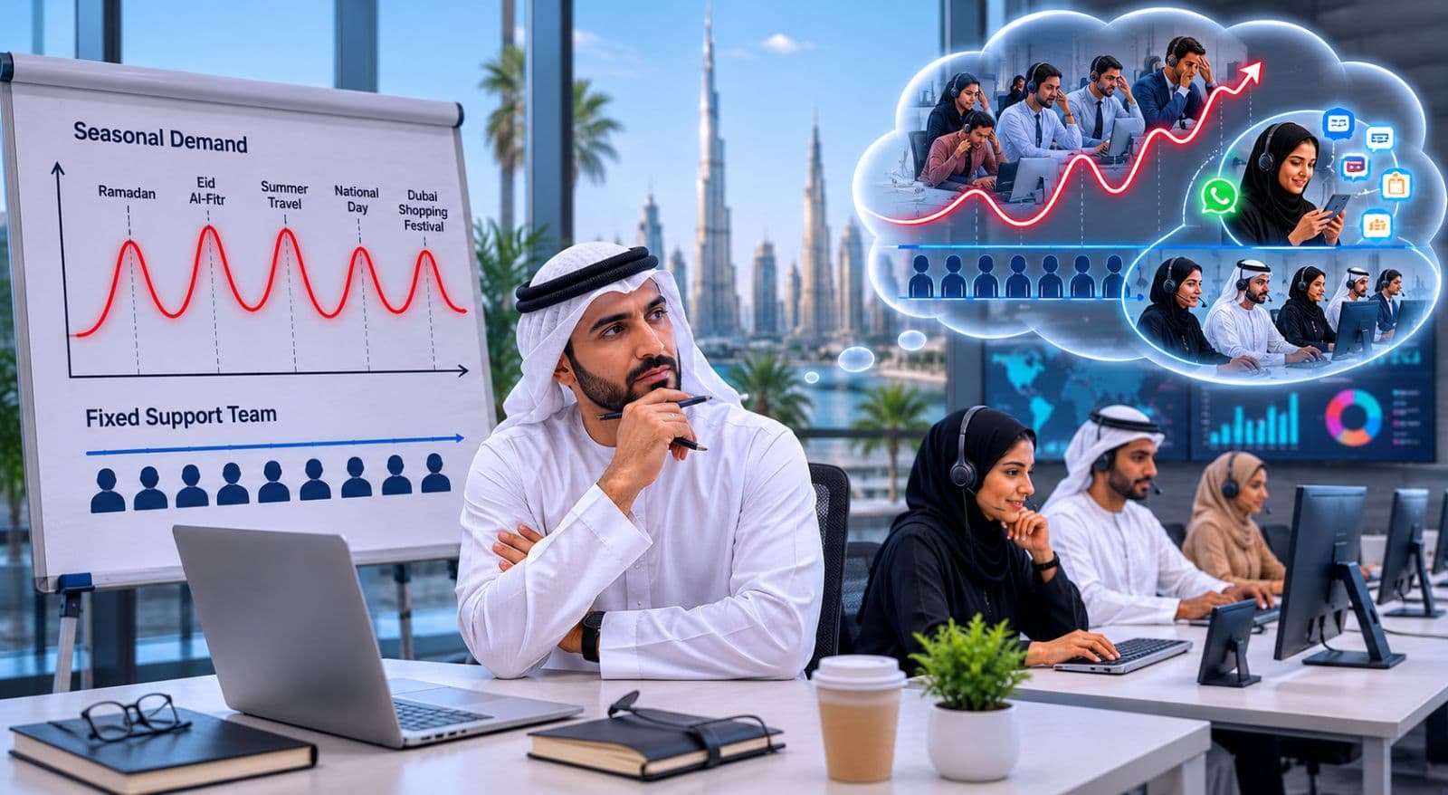 Why a Fixed Support Team Cannot Fit a Seasonal Demand Curve
